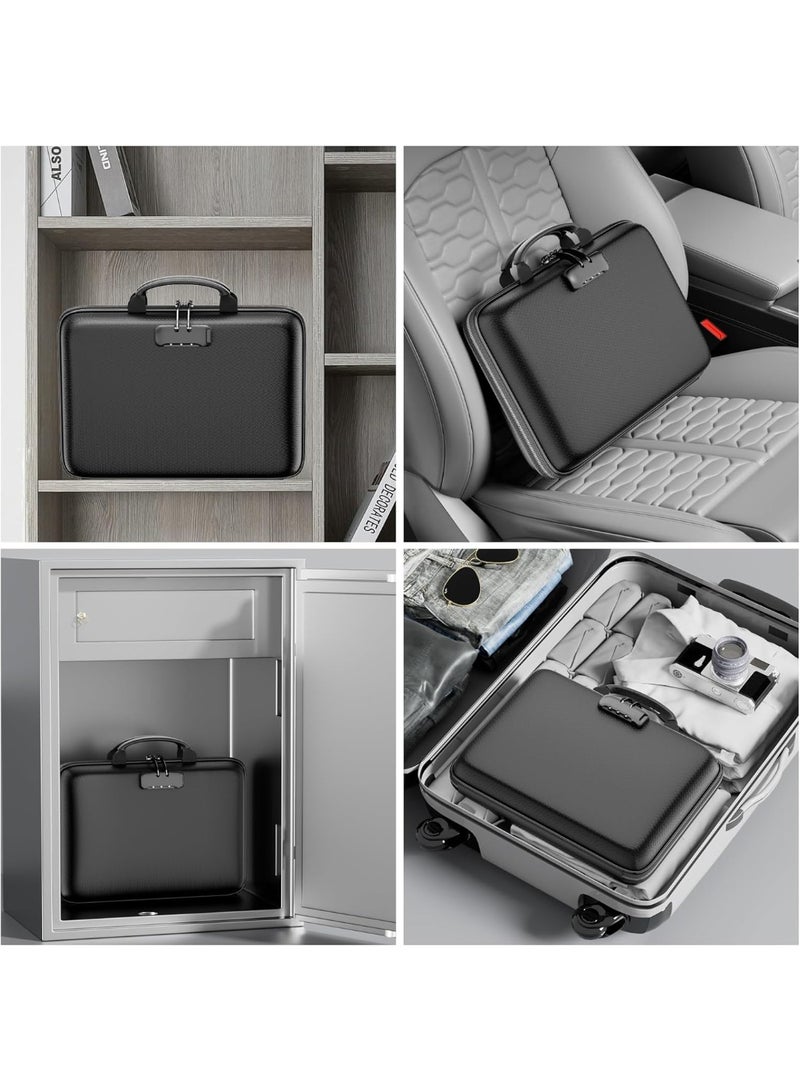 NANAO Fireproof File Organizer with Lock, Hard-Shell Case Fireproof Document Box with 13 Pocket Accordion File Folder, Portable Home Office Travel Safe Storage for Important Documents Laptop - Image 5